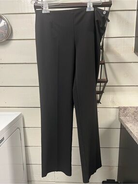 Women's Black Straight-Leg Side Zip Dress Pants